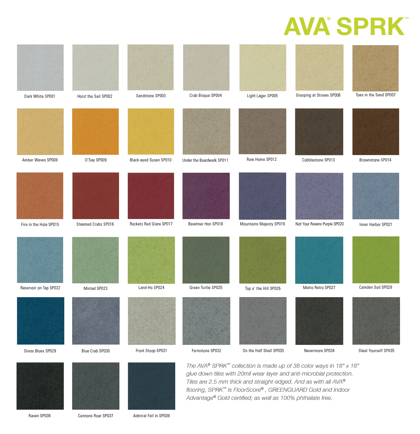 AVA SPRK Colors